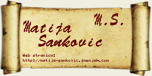 Matija Sanković vizit kartica